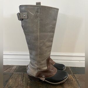 SOREL SLIMPACK TALL 7 Equestrian Riding Shale Gray Waterproof RARE